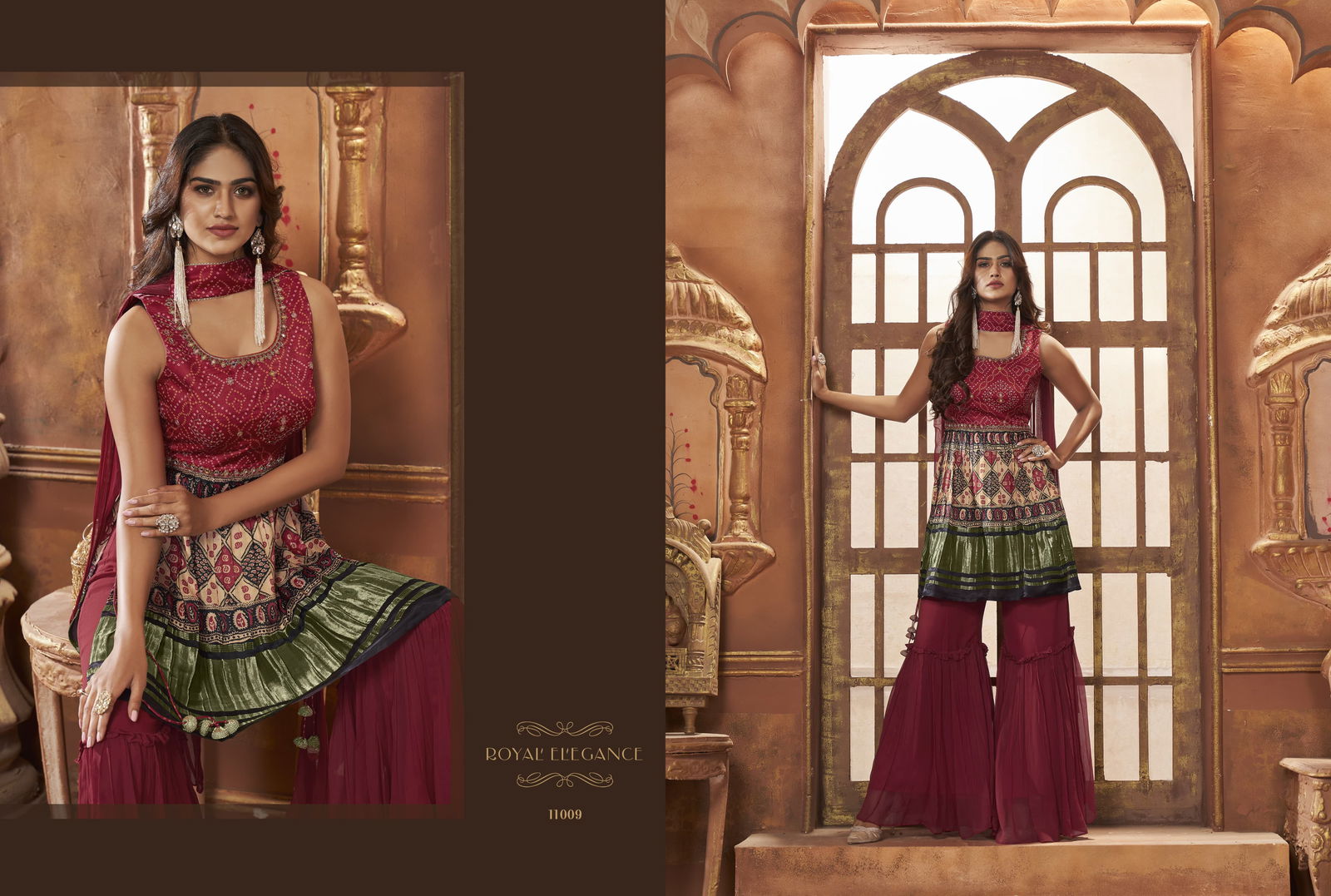 Virasat Noor Vol 2 1005 To 1008 Series Wedding Top Sharara With Dupatta Readymade Suits Wholesale Shop In Surat
